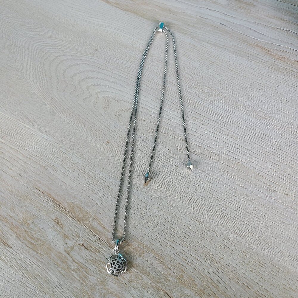 Kendra Scott Silver Filigree Coin Charm Necklace